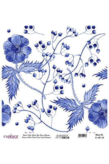 Cadence Blue Shades of the World Rice Decoupage Paper - K-021