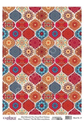 Cadence Patterned Silver Foil Rice Decoapaj Paper - Model 018