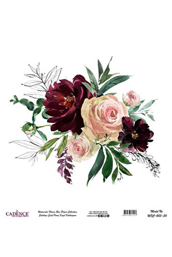 Cadence Watercolor Flower Rice Decoupage Paper - Wfc-003