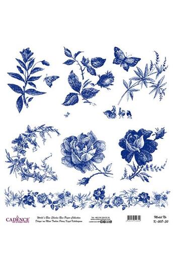 Cadence Blue Shades of the World Rice Decoupage Paper - K-008
