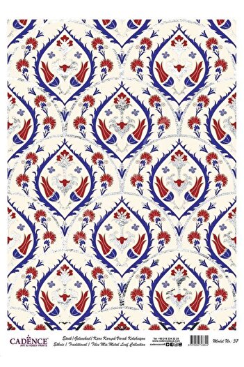 Cadence Patterned Silver Foil Rice Decoapaj Paper - Model 037