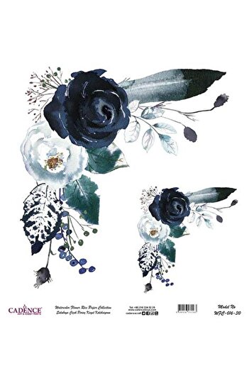 Cadence Watercolor Flower Rice Decoupage Paper - Wfc-016