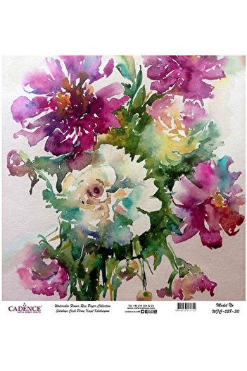 Cadence Watercolor Flower Rice Decoupage Paper - Wfc-028