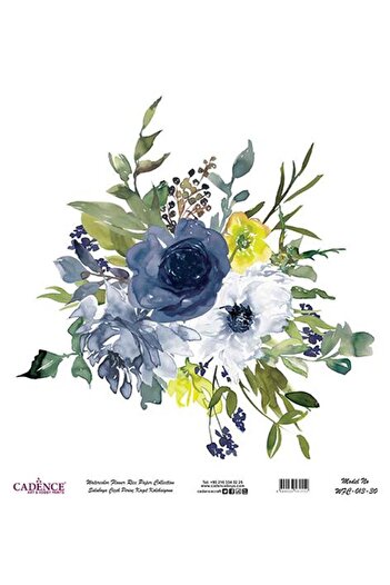 Cadence Watercolor Flower Rice Decoupage Paper - Wfc-013