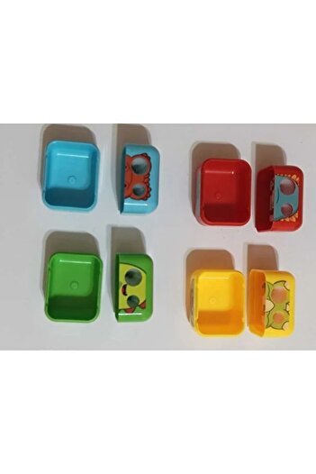Adel Colorful Pencil Sharpener with Large Chamber and Double Opener (4Pcs)