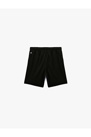 Koton Elastic Waist Tie-Up Sports Shorts with Stripe Detail on the Sides