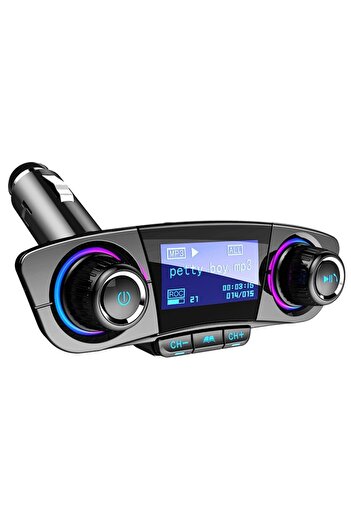zola Transmițător Bluetooth, 2 porturi USB 5.0, FM, MP3, WMA, slot card, cablu jack, rotire 180 grade