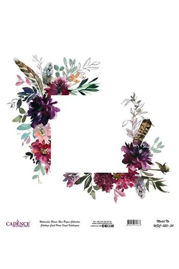 Cadence Watercolor Flower Rice Decoupage Paper - Wfc-023