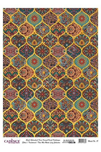 Cadence Patterned Gold Foil Brass Decorative Paper - Model 019