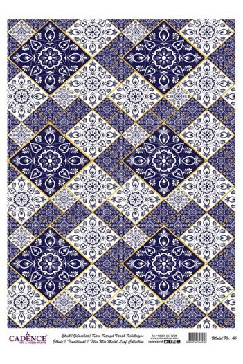 Cadence Patterned Gold Leaf Brass Decorative Paper - Model 046