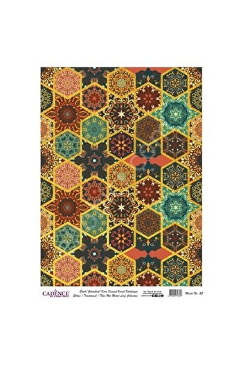 Cadence Patterned Gold Foil Brass Decorative Paper - Model 023