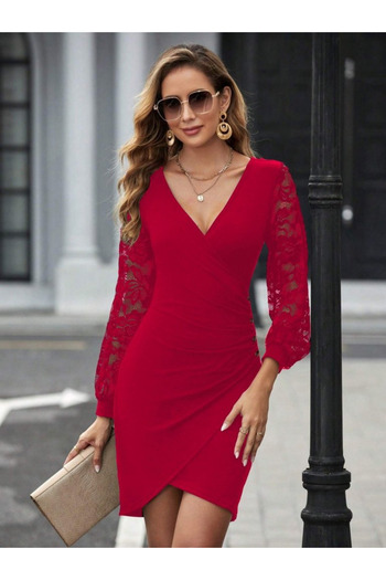 Modayakamoz New Season Women's Office Style Crepe Dress