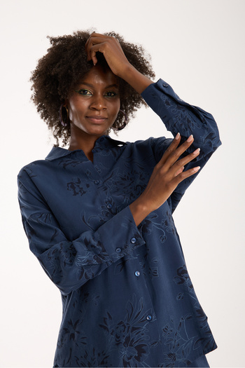DeChival Women's Shirt and Casual Suit - Pants and Shirt Two-Piece Set - Long Shirt Suit