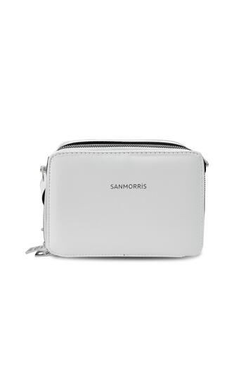 CCWAY AYAKKABI Women's Stylish Detailed Zippered Adjustable Crossbody Strap Hand and Shoulder Bag White