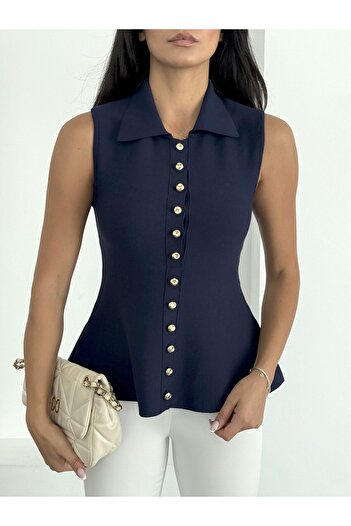 NOA LİNE Women's Soft Textured 12 Button Standard Size Vest