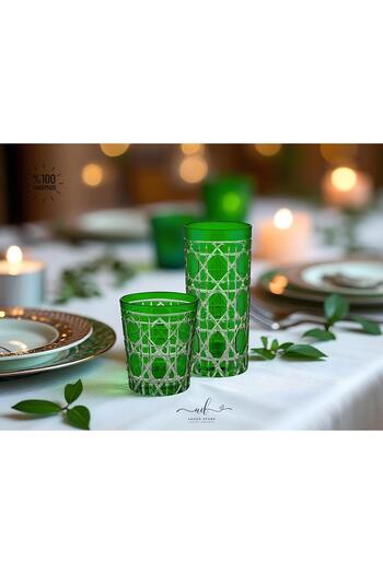 AKDEN STORE Crystal Decor Colorful Water Glass Set of 6 275ml