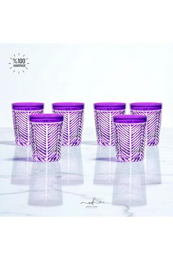 AKDEN STORE Crystal Decor Colorful Water Glass Set of 6 275ml