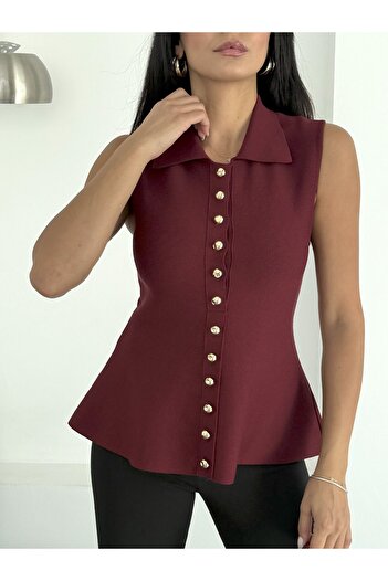 NOA LİNE Women's Soft Textured 12 Button Standard Size Vest