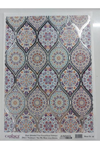 Cadence Patterned Silver Foil Rice Decoapaj Paper - Model 045