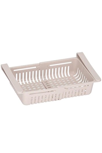SERSIMO Refrigerator organizer, extendable basket model, 16x28.5cm, cream