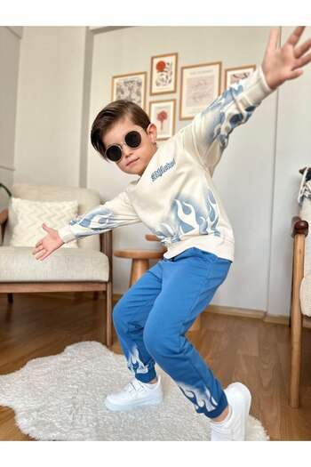 Esprix Kids Alev Detaylı Erkek Çocuk Sweatshirt ve Eşofman Altı Takımı