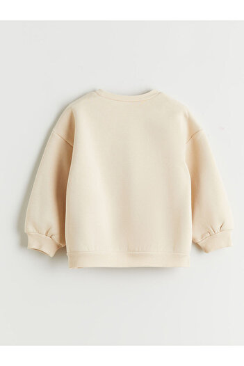LC Waikiki Crew Neck Bow Printed Girl's Sweatshirt