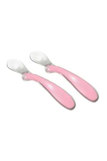 Nuvita 2 Piece Easy Eating Plastic Spoon And Fork - Pink