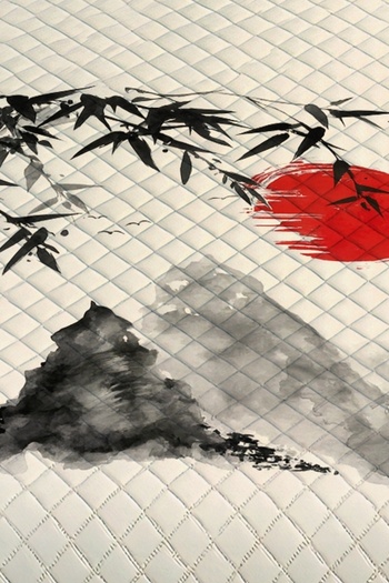 3D ELSE HALI Japanese Mountains Landscape Patterned Single Person Pike Set Bedspread