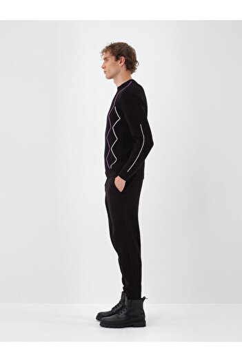 Xint Erkek Siyah Doğal Yün Dokulu Regular Fit Pantolon