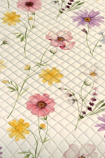 Else Dekor Colorful Spring Flowers Patterned Single Pique Set Bedspread