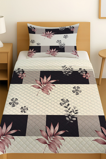 3D ELSE HALI Geometric Floral Pattern Single Pique Set Bedspread