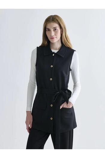 LC Waikiki Lcw Graceblack Shirt Collar Women's Vest