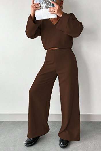 Sum V-Neck Trousers Knitwear Set