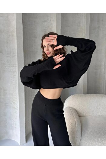 EZRA Fisherman's Crop Sweater and Trousers Knitwear Set