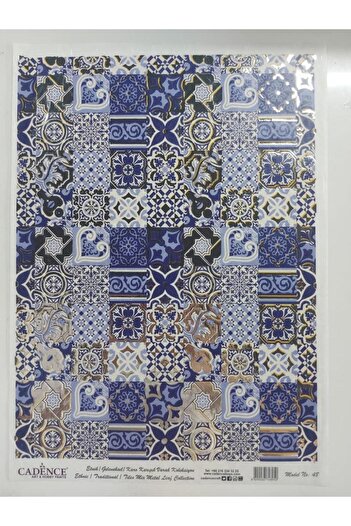 Cadence Patterned Silver Foil Rice Decoapaj Paper - Model 048