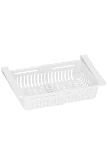 SERSIMO Refrigerator organizer, extendable basket model, 16x28.5cm, white