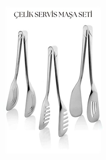 Hangora 3-Piece Serving Tongs Set & Serving Set & Presentation Serving Set 22 cm