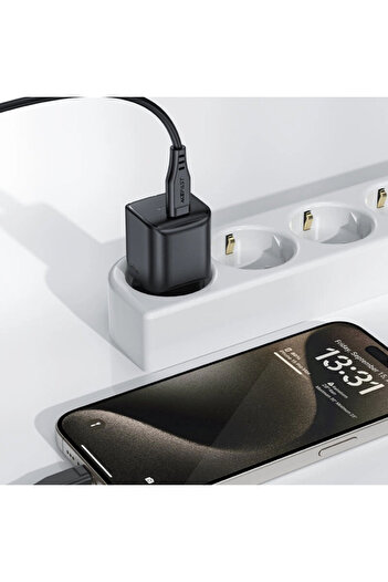 Acefast Incarcator Type-C PD 20 W GaN + cablu USB-C, A73, negru