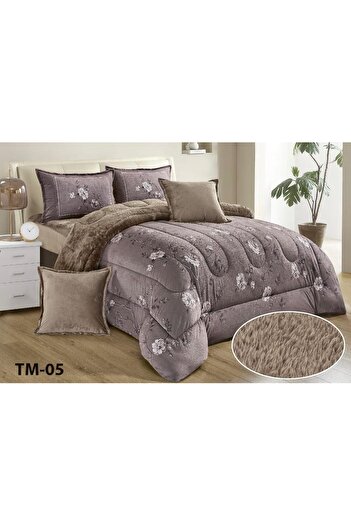 Roshen Double bed sheet set, 6 pieces, velvet, winter fur, quilt size 230*250cm