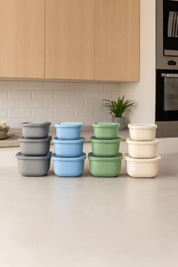 HSDemirci Square 12-Piece Vacuum Sealed Air-Tight Storage Container Set Mixed