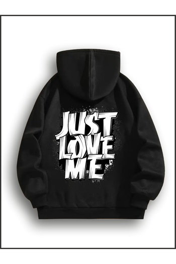 estilowear Unisex Just Love Me Printed Oversize Sweatshirt Black