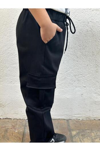Terry Sports School Pants with Elastic Waist and Command Pockets