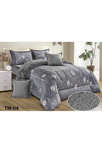 Roshen Double bed sheet set, 6 pieces, velvet, winter fur, quilt size 230*250cm