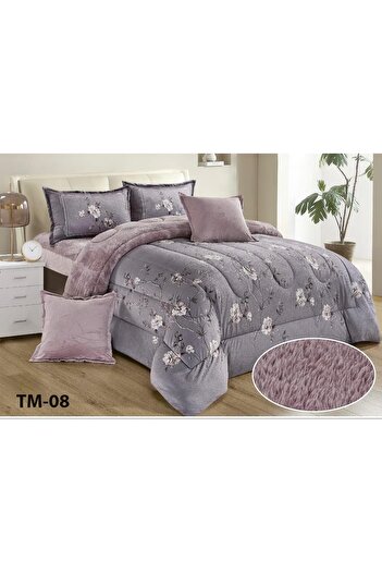 Roshen Double bed sheet set, 6 pieces, velvet, winter fur, quilt size 230*250cm