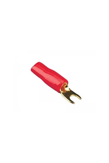 ACV Fork type terminal lug 10mm2 M4 gold plated red insulated 30.4410-02