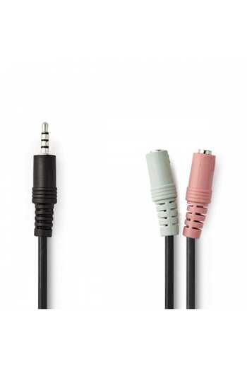 Nedis Headphone audio adapter Jack 3.5 mm male - 2x 3.5 mm female 0.2m black