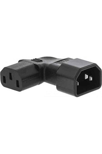 VALUELINE IEC-320-C14 to IEC-320-C13 90 degree left power adapter VLEP11903B