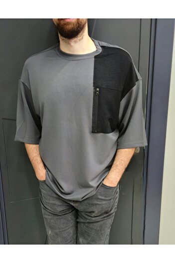 hammerland Short Sleeve Modal Fabric T-Shirt with Zipper Pocket Detail