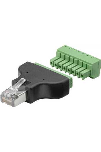 goobay 8-pin screw terminal block adapter to RJ45 male 8P8C 76736