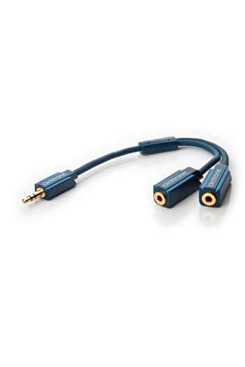 CLICKTRONIC Professional adapter cable splitter Jack 3.5 mm x2 OFC copper shielded 10cm